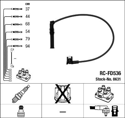 NGK 0631 - Комплект запалителеи кабели www.parts5.com