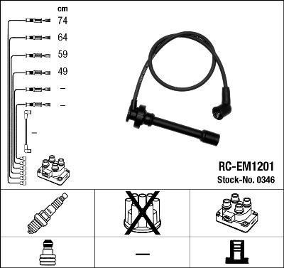 NGK 0346 - Комплект проводов зажигания www.parts5.com