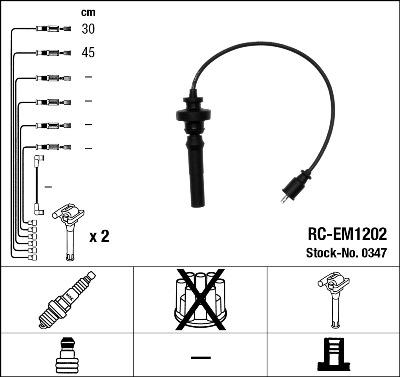NGK 0347 - Kit de câbles d'allumage www.parts5.com