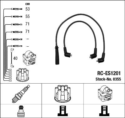 NGK 0355 - Комплект проводов зажигания www.parts5.com