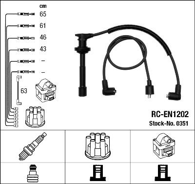 NGK 0351 - Комплект проводов зажигания www.parts5.com