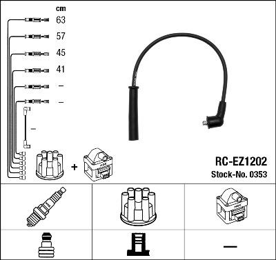 NGK 0353 - Комплект проводов зажигания www.parts5.com