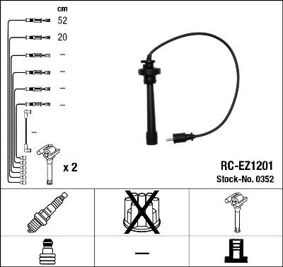 NGK 0352 - Комплект проводов зажигания www.parts5.com