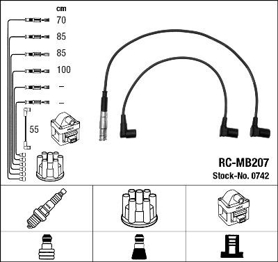 NGK 0742 - Комплект запалителеи кабели www.parts5.com
