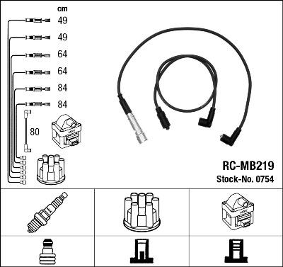 NGK 0754 - Ignition Cable Kit www.parts5.com