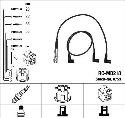 NGK 0753 - Ignition Cable Kit www.parts5.com