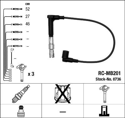 NGK 0736 - Ignition Cable Kit www.parts5.com