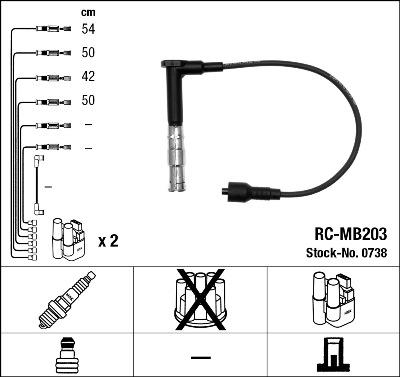NGK 0738 - Ignition Cable Kit www.parts5.com
