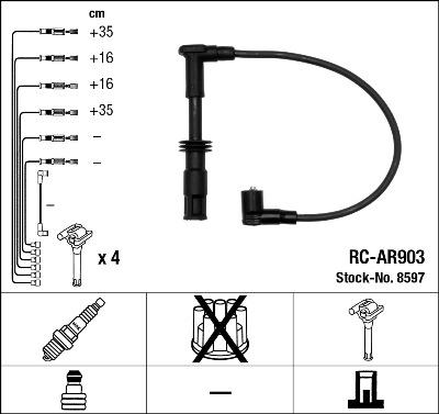 NGK 8597 - Ignition Cable Kit www.parts5.com