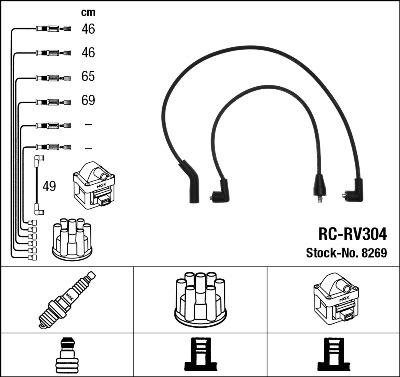 NGK 8269 - Ignition Cable Kit www.parts5.com