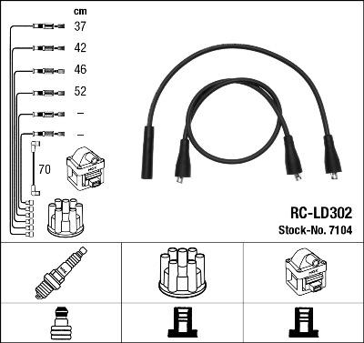 NGK 7104 - Ignition Cable Kit www.parts5.com