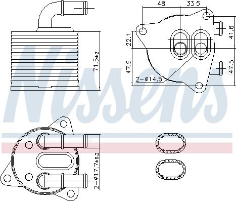 Nissens 91286 - Oil Cooler, automatic transmission www.parts5.com