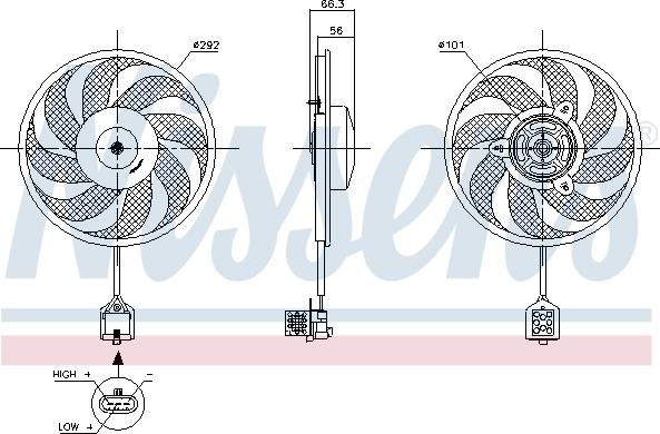 Nissens 85596 - Fan, radiator www.parts5.com