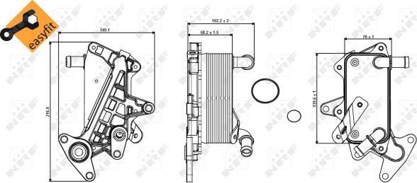 NRF 31357 - Oil Cooler, automatic transmission www.parts5.com