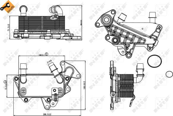 NRF 31264 - Oil Cooler, automatic transmission www.parts5.com