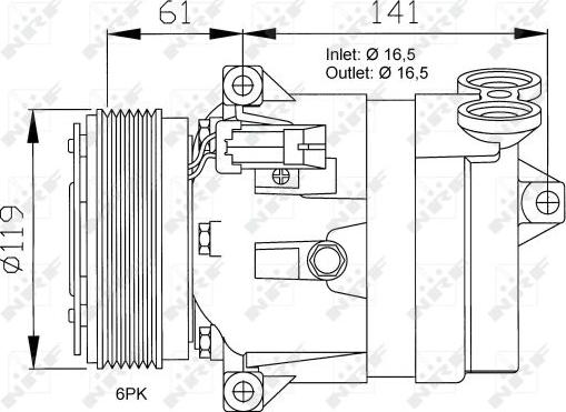 NRF 32021 - Compressor, air conditioning www.parts5.com
