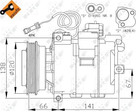 NRF 32104 - Kompressor, klimatanläggning www.parts5.com