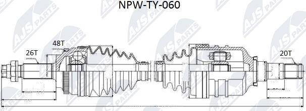 NTY NPW-TY-060 - Hnací hřídel www.parts5.com