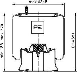 PE Automotive 08419971A - Bellow, air suspension www.parts5.com