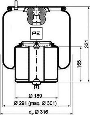 PE Automotive 08410971A - Bellow, air suspension www.parts5.com