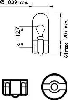 PHILIPS 12961 - Bulb, indicator / outline lamp www.parts5.com