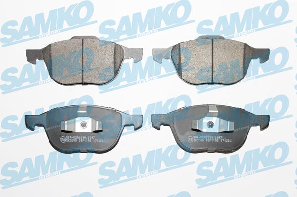Samko 5SP1190 - Brake Pad Set, disc brake www.parts5.com