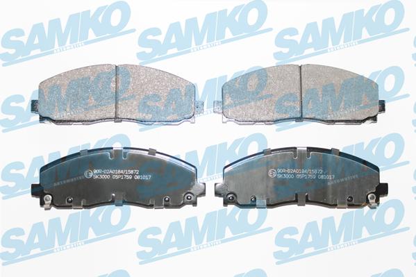 Samko 5SP1759 - Brake Pad Set, disc brake www.parts5.com