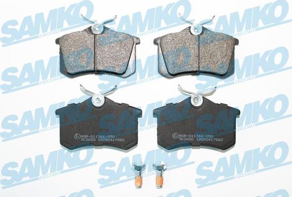 Samko 5SP1788 - Brake Pad Set, disc brake www.parts5.com