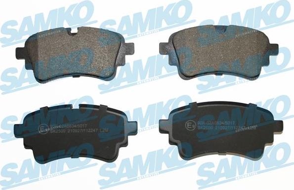 Samko 5SP2247 - Brake Pad Set, disc brake www.parts5.com