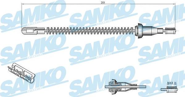 Samko C0556B - Cable, parking brake www.parts5.com