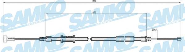 Samko C1009B - Cable, parking brake www.parts5.com