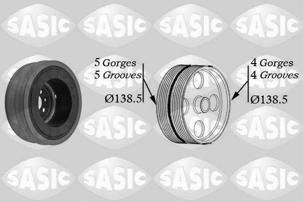 Sasic 9001804 - Belt Pulley, crankshaft www.parts5.com