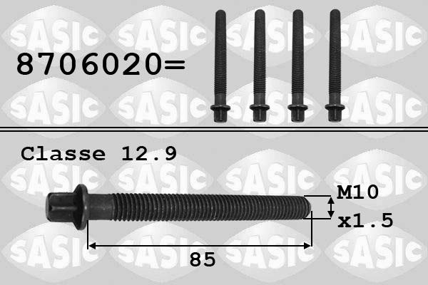 Sasic 8706020 - Centering Bolt, crankshaft pulley www.parts5.com