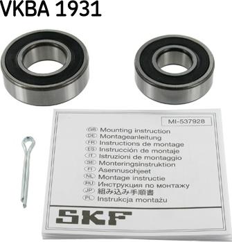 SKF VKBA 1931 - Wheel hub, bearing Kit www.parts5.com
