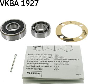 SKF VKBA 1927 - Wheel hub, bearing Kit www.parts5.com