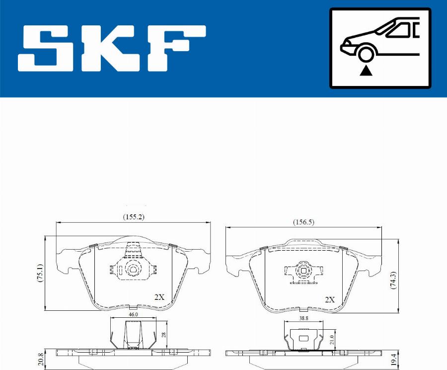 SKF VKBP 80455 - Brake Pad Set, disc brake www.parts5.com