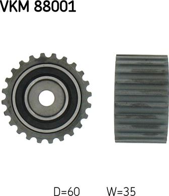 SKF VKM 88001 - Deflection / Guide Pulley, timing belt www.parts5.com
