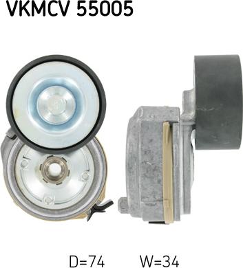 SKF VKMCV 55005 - Deflection / Guide Pulley, v-ribbed belt www.parts5.com