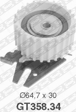 SNR GT358.34 - Tensioner Pulley, timing belt www.parts5.com