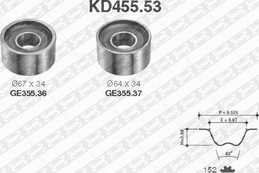 SNR KD455.53 - Timing Belt Set www.parts5.com