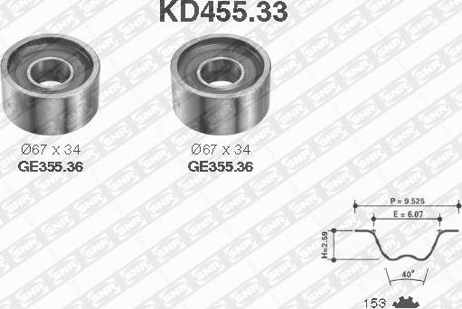SNR KD455.33 - Timing Belt Set www.parts5.com