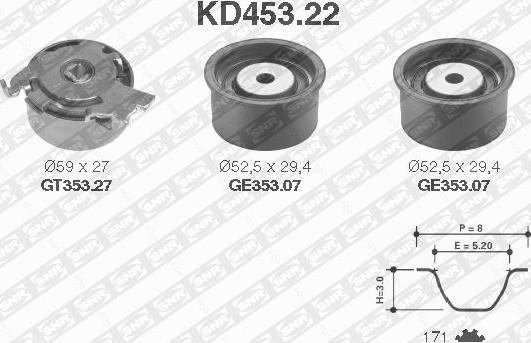 SNR KD453.22 - Timing Belt Set www.parts5.com