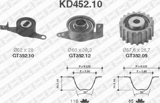 SNR KD452.10 - Σετ οδοντωτού ιμάντα www.parts5.com