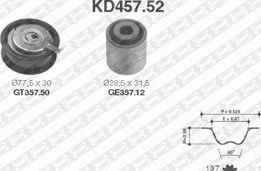 SNR KD457.52 - Timing Belt Set www.parts5.com