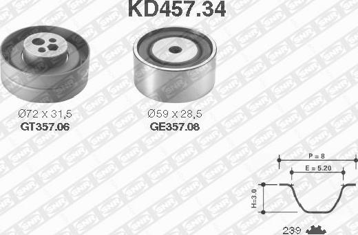 SNR KD457.34 - Timing Belt Set www.parts5.com
