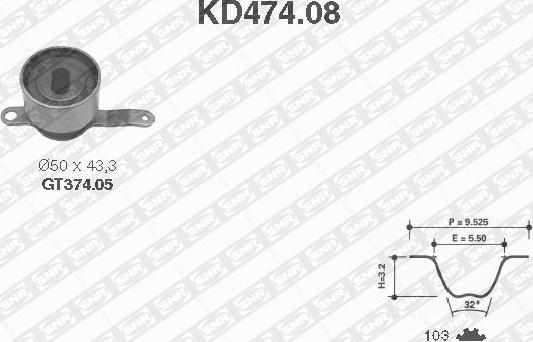 SNR KD474.08 - Timing Belt Set www.parts5.com