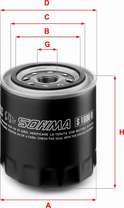 Sofima S 1600 R - Oljni filter www.parts5.com