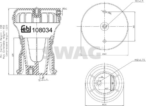 Swag 37 10 8034 - Bellow, air suspension www.parts5.com