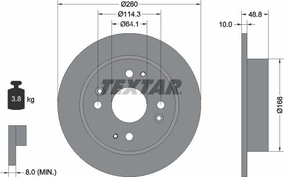 Textar 92081700 - Brake Disc www.parts5.com