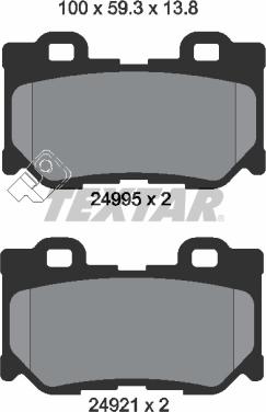 Textar 2499501 - Brake Pad Set, disc brake www.parts5.com